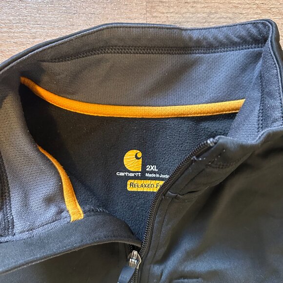 Carhartt Turtleneck Fleece Mens 2XL Black Distressed Long Sleeve Sweater - Picture 3 of 8